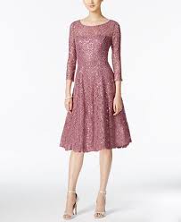 Sl Fashions Sequined Lace Fit Flare Dress Macys Com Fashion Embroidered Party Dress Cocktail Dress Party