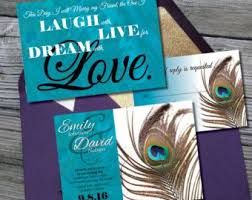 Register Wedding Invitation Kits Peacock Wedding Invitations Turquoise Wedding Invitations