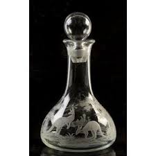 $17.99 ships decanter vitage glass with etched diamond pattern. Vintage European 20th Century Glass Decanters Price Guide And Values
