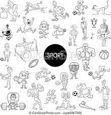Browse 652,353 sports balls stock photos and images available, or search for group of sports balls or basketball to find more great stock photos and pictures. Black And White People And Sports Cartoons Black And White Cartoon Illustration Of People Characters And Sport Disciplines Canstock