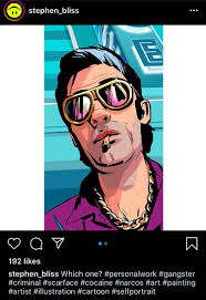 GTA Artist creates a Vice City-esque self portrait. Check out the hashtags  : r/GTA6