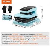 Kit de máquina de prensa térmica automática VEVOR, prensa de tambor 2 em 1,  prensa de camiseta inteligente de 15 x 15 pol. com liberação automática, ...