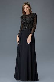 G2097 Black Long Sleeve Lace Chiffon Mob Modest Prom Dress Or Evening Gown Prom Dresses Long With Sleeves Black Long Sleeve Prom Dress Prom Dresses Modest
