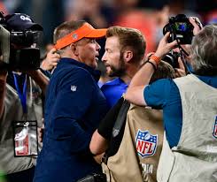 Sean Payton and Sean McVay meeting before a Broncos Rams game