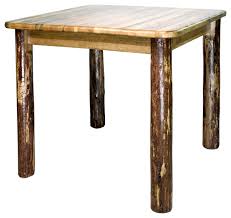 The rustic bar height table is perfect for any pub, coffee house, pool hall, covered deck or breakfast nook. Glacier Country Counter Height Square 4 Post Dining Table Rustic Dining Tables By Montana Woodworks Houzz