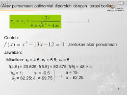 Operasi akar akar yang dimaksud adalah operasi penjumlahan x 1 x 2 perkalian x 1 x 2 dan pengurangan x 1 x 2. Mencari Akar Persamaan Pangkat 3
