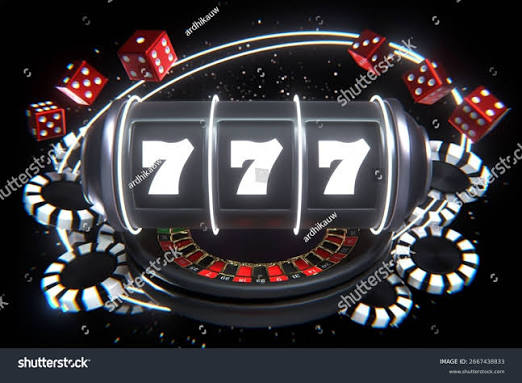 Casino Roulette Slots 777 Black Gold Stock Illustration 2667438833 |  Shutterstock