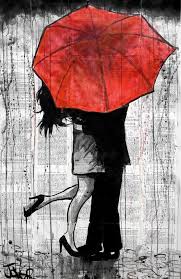 Black And White With Pop Of Color Drawing Saatchi Art Artist Loui Jover Ink 2013 Drawing Red Umbrella Rendezvous 2 Art Red Umbrella Saatchi Art