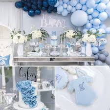 Blue And Silver Elephant Baby Shower Party Babyshowerideas4u Birthdayparty Babyshowe Elephant Baby Shower Theme Baby Shower Decorations Baby Shower Balloons