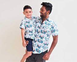 Matching father son hawaiian luau outfit men shirt boy shirt shorts pw blue sunset. Father And Son Matching Shirts Flamingo Father And Son Etsy