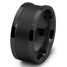10mm Matte Black Stainless Steel Ring With Satin Edges Rings For Men Biker Rings Mens Stainless Steel Wedding Bands