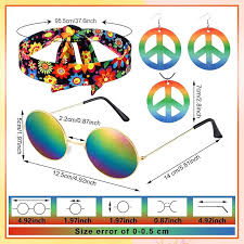 Buy Heentan 6 Pcs 60s 70s Outfits for Kids Hippie Costume Set Boho Dress  Hippie Outfits Accessories Set (Funny Style,Small) Online at Low Prices in  India