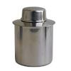 The front of this canister has the word tea in simple black cursive. 1