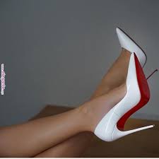 My Cathy Wore White Heels Just The Same Shoes Red Bottom Souls And Like 1350 00 Wholesale Price Seems Too Trendy High Heels White High Heels Stiletto Heels