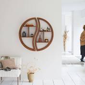 Cette étagère murale d en teck naturel se fixe très facilement au mur. 399 00