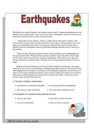 Earthquakes Reading Comprehension Worksheets Reading Comprehension Passages Reading Comprehension Lessons