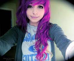 Purple Curly Scene Hair Scene Hair Tumblr Hair Hair Inspiration