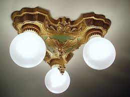 Flush mount lighting is a common ceiling light that can be used anywhere in the home, even in small spaces with low ceilings. 1920s 30s Vintage Lasalle Cast Iron Art Deco Flush Mount Ceiling Light Fixture Ceiling Lights Antique Ceiling Lights Install Ceiling Light