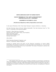 INTER-AMERICAN COURT OF HUMAN RIGHTS CASE OF MEMBERS OF THE “JOSÉ ALVEAR  RESTREPO” LAWYERS COLLECTIVE v. COLOMBIA JUDGMENT