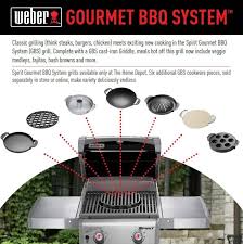 Weber Spirit E 310 3 Burner Propane Gas Grill In Black Featuring The Gourmet Bbq System 46513101 The Home Depot Gourmet Bbq Gas Grill Natural Gas Grill