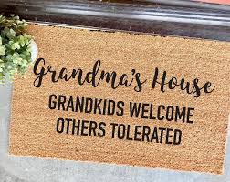 customizable grandma s house grandkids welcome others tolerated gift ideas for grandma mimi grammy funny welcome m door mat diy grammy gift door mat