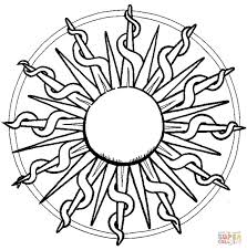 Mandala With Sun Coloring Page Free Printable Coloring Pages In 2020 Mandala Coloring Pages Sun Coloring Pages Mandala Coloring