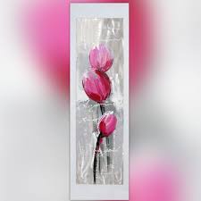 Peinture De Fleur Sur Feuille Alu 40 X 120 Cm Wikao