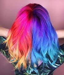 32 Cute Dyed Haircuts To Try Right Now Split Dyed Hair Bright Hair Hair Dye Colors