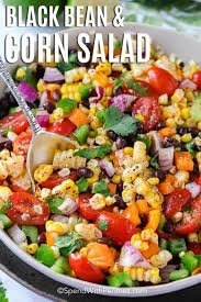 Black Bean Corn Tomato Salad Calories Black Bean Corn Salad Is An Easy Healthy Summer Recipe Full Of Fresh Veggies Like Corn Black Bean Salad Dressing Black Bean Salad Recipe Canned Tomato Recipes