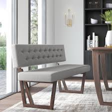 Black and white dining room. Upholstered Dining Bench Wayfair