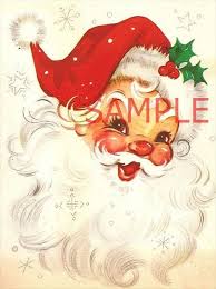 Fabric Art Quilt Block 100 Cotton Christmas Santa Claus Vintage Christmas Images Christmas Images Retro Christmas