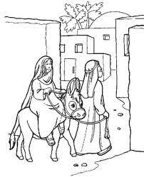 Mary is is with child riding on a donkey. Colouring Pictures Of Mary And Joseph Going To Bethlehem Picturemeta