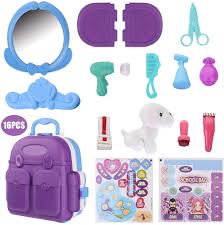 Maybe you would like to learn more about one of these? Buy Kids Beauty Hair Salon Toy Pretend Play Hair Styling Set Simulation Hairdressing Kit With 3 In 1 Carrier Backpack 16pcs Role Play Educational Toy Pretend Game Gifts For Kids Girls Birthday Christmas Online