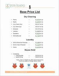 Cleaning Services Price List Template Beautiful Four Seasons Cleaners In Carpinteria California Cleaning Services Prices Price List Template List Template