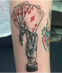 The tattoos will be 2x2 in 3 special designs as a tribute to him. Warlock Tattoo Sharp Looking Traditional Royal Flush By Jeremy Slack Warlocktattooshop Gmail Com FeÑ˜sbuk