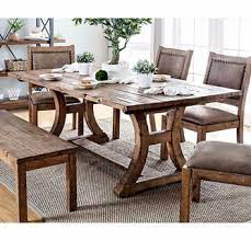 Wooden dining tables were seen as a thing of the past just a few years ago. Gianna Rustic Pine Solid Wood Dining Table By Furniture Of America