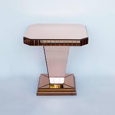 This mirrored pedestal table features a mirrored body with an offset central opening. Art Deco Mirrored Side Table 1930s For Sale At Pamono