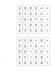 I created some bingo cards in paint shop pro and saved them as jpg files so you can… Numbers 1 50 Bingo Cards Esl Worksheet By Teachermarcilene