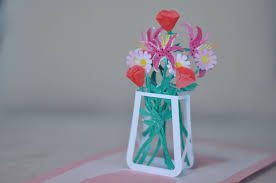 How to make flower vase with glitter paper. Flower Bouquet Pop Up Card Template Creative Pop Up Cards Pop Up Card Templates Bouquet Tutorial Pop Up Cards
