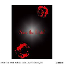 Save The Date Red And Black Wedding Invitations Red Wedding Invitations Wedding Invitation Kits Black Wedding Invitations