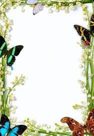 Pretty Butterfly Frame Butterfly Frame Floral Border Design Image Paper