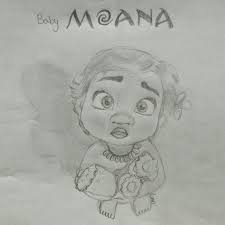Use a long, curved line to sketch the forehead, cheeks, and chin. Moana Drawing Disney Amino