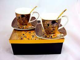 Komplet dwóch filiżanek porcelanowych pocałunek klimta carmani komplet dwóch filiżanek z dobrego gatunku porcelany. Filizanki 6el Gustav Klimt Pocalunek Chh Pl