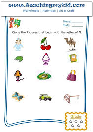 Circle The Pictures That Begin With The Letter N Teaching My Kid Free Printable Worksheets Printable Worksheets Printable English Worksheets