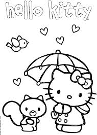 Hello Kitty Con Scoiattolo Disegni Da Colorare Gratis Disegni Da