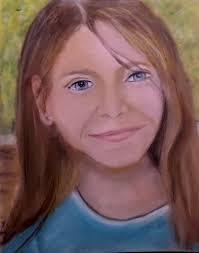 This is my pastel portrait of my daughter who modeled for our portrait  group last May. I am pleased that with my one "good eye" I got a pretty  good likeness. 😉