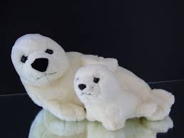 White Seal W Baby Seal Leosco Collection Plush Toy 14 Stuffed Animal Plushie Baby Seal Plush Toy Plush