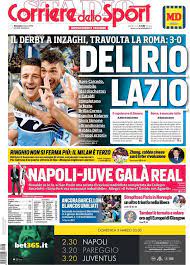 Notizie di cronaca, politica, economia e sport con foto e video. Milan Terzo Il Corriere Dello Sport Ringhio Non Si Ferma Piu