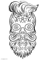 All you need is a box of crayons, markers, or colored pencils. Hipster Sugar Skull Coloring Pages Teenage Coloring Pages Coloring Pages For Kids And Adults