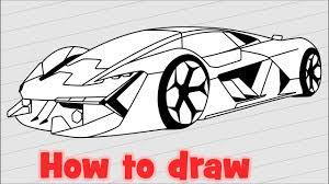 Learn how to draw supercar pictures using these outlines or print just for coloring. How To Draw A Supercar Lamborghini Terzo Millennio Youtube